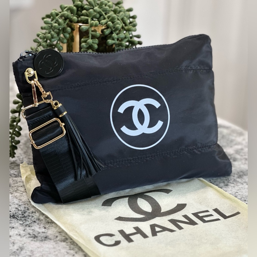 Chanel Black Cosmetic Bag with silver hardware GWP item - Picture 2 of 4